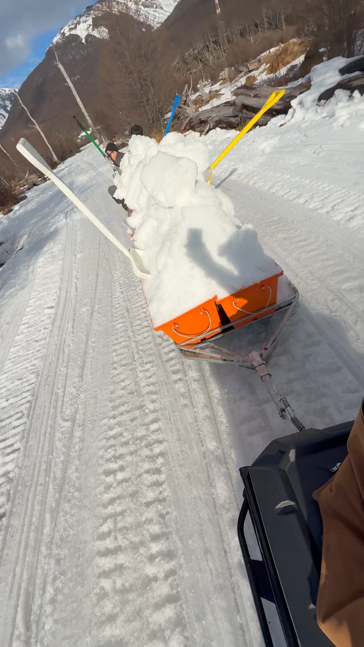 Winter field work around the site